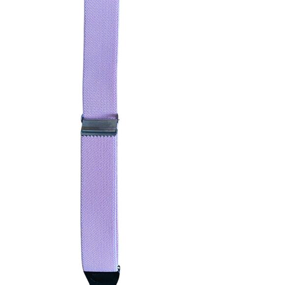 Vintage Y-shaped Fabric and Elastic Solid Pink Suspenders button pant attachment - Picture 4 of 6